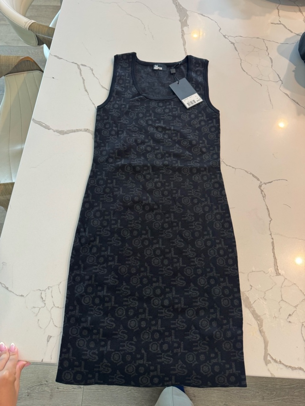 The Kooples Black Logo Jacquard Tank dress